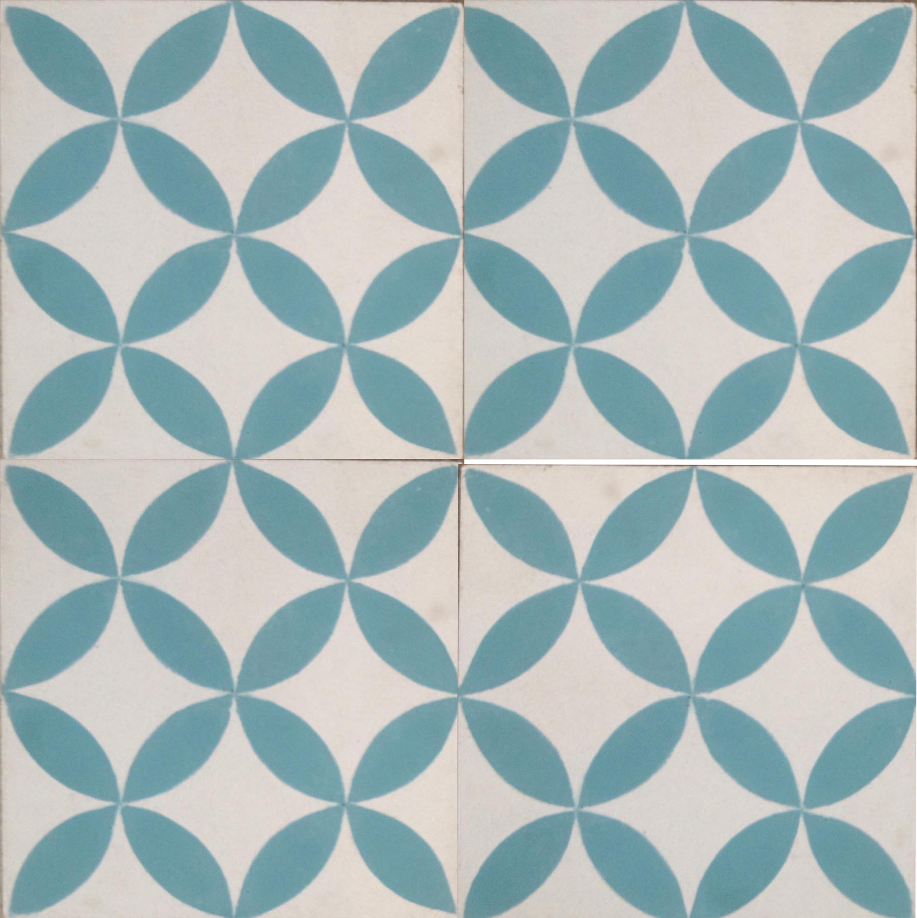 Petals Blue Cement Tile